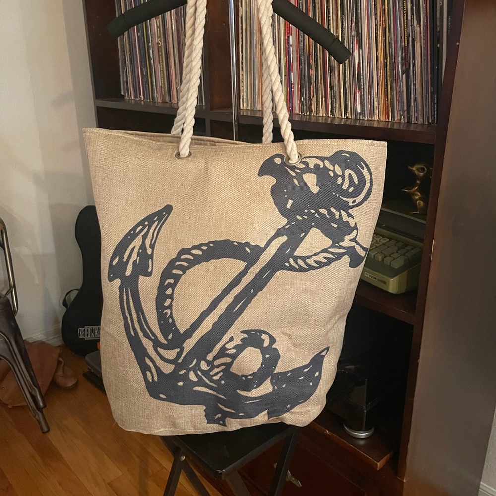 Large Nautical Anchor Tote Bag